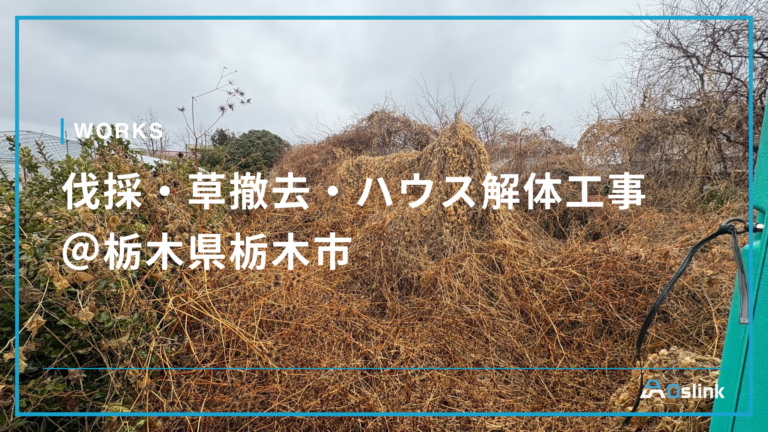 伐採・草撤去・ハウス解体工事 ＠栃木県栃木市