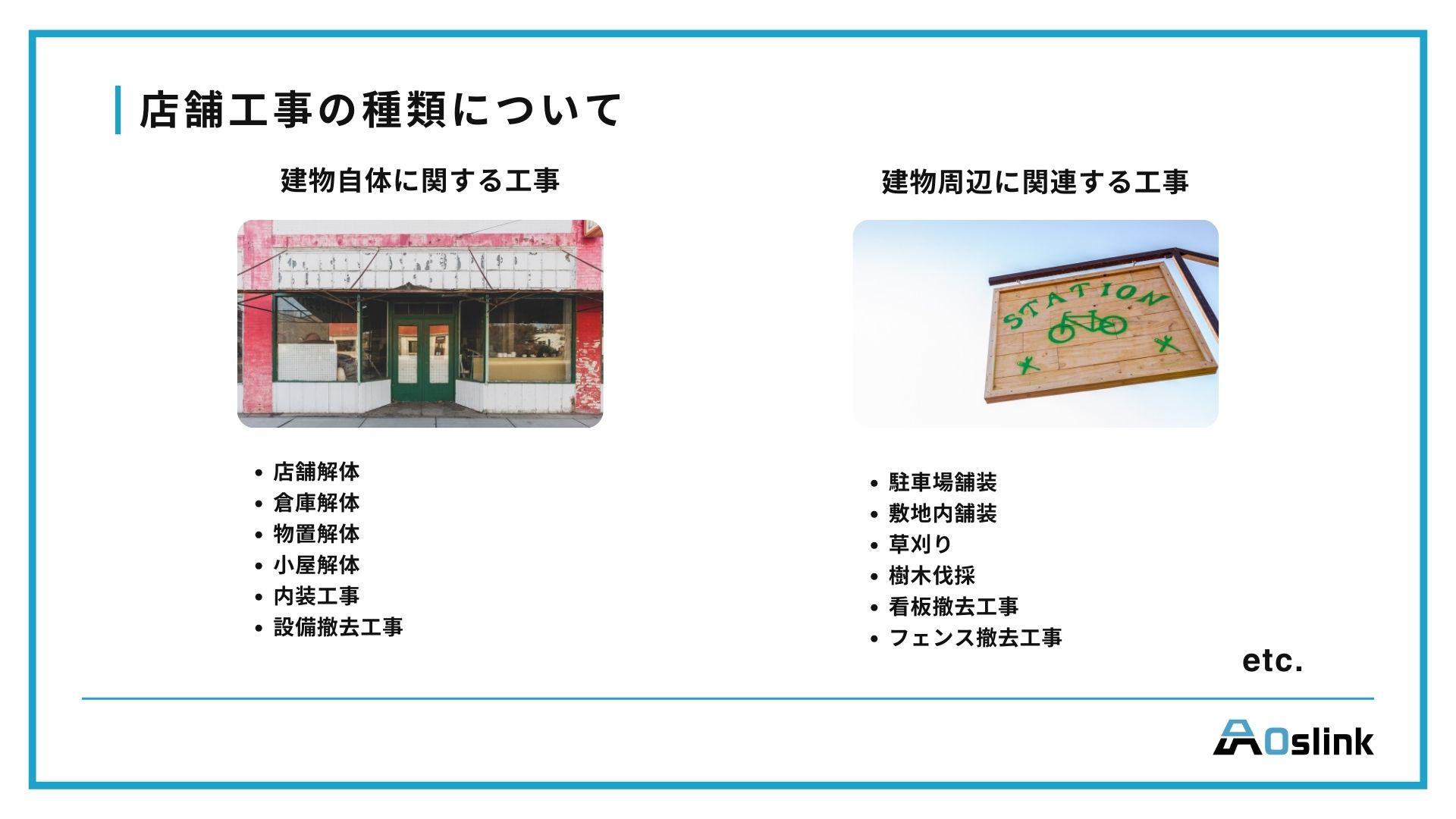 店舗工事の種類
