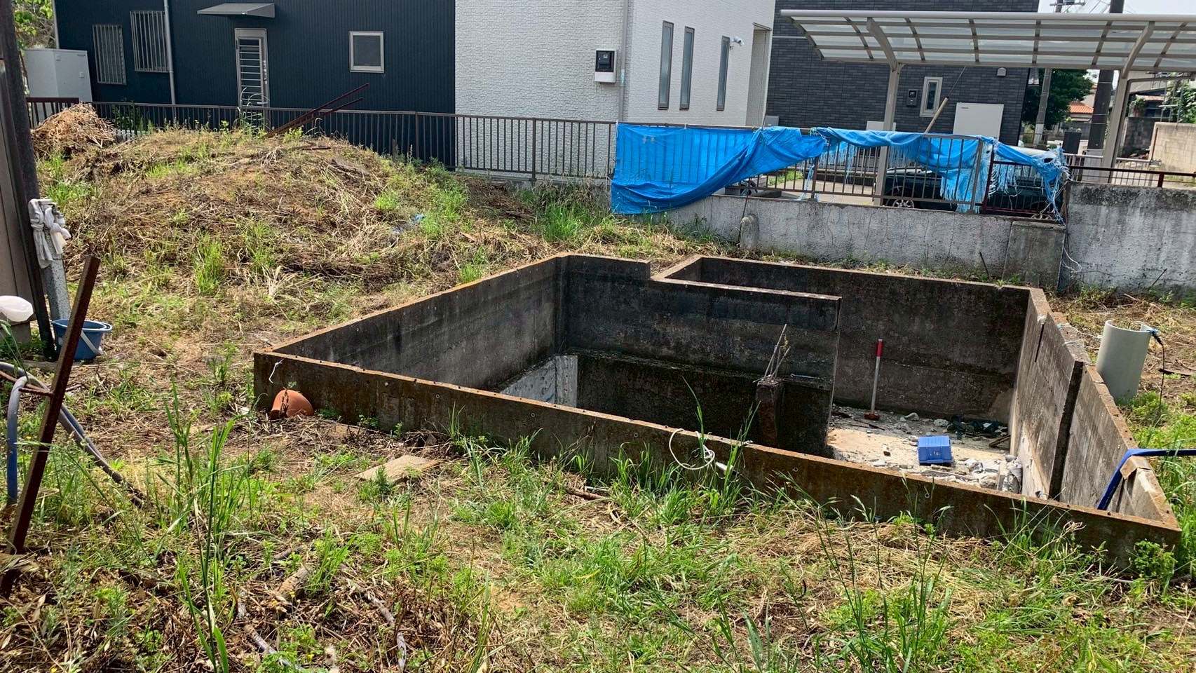 養殖用コンクリート水槽解体工事＠群馬県館林市