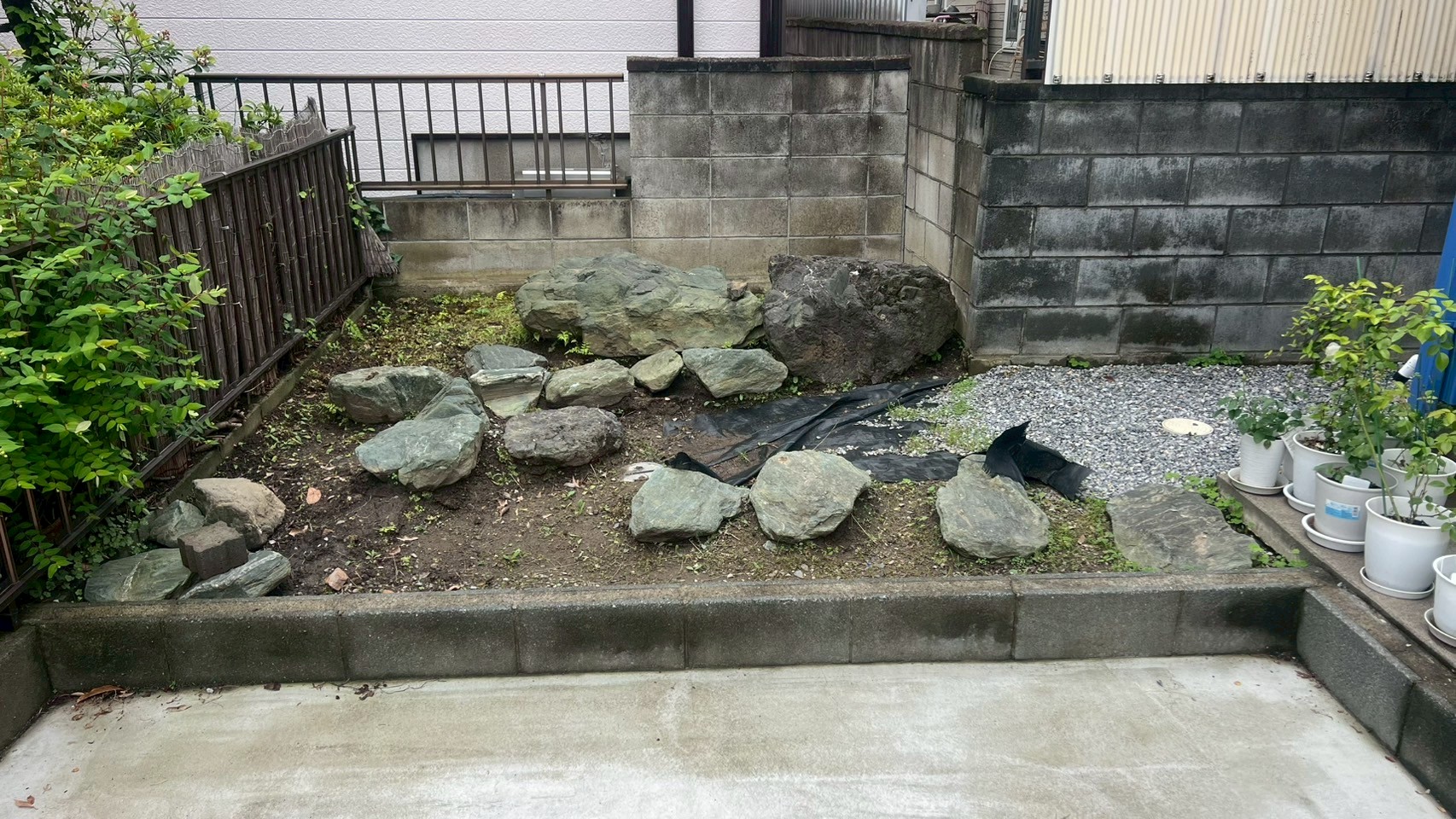 庭石撤去作業＠埼玉県幸手市