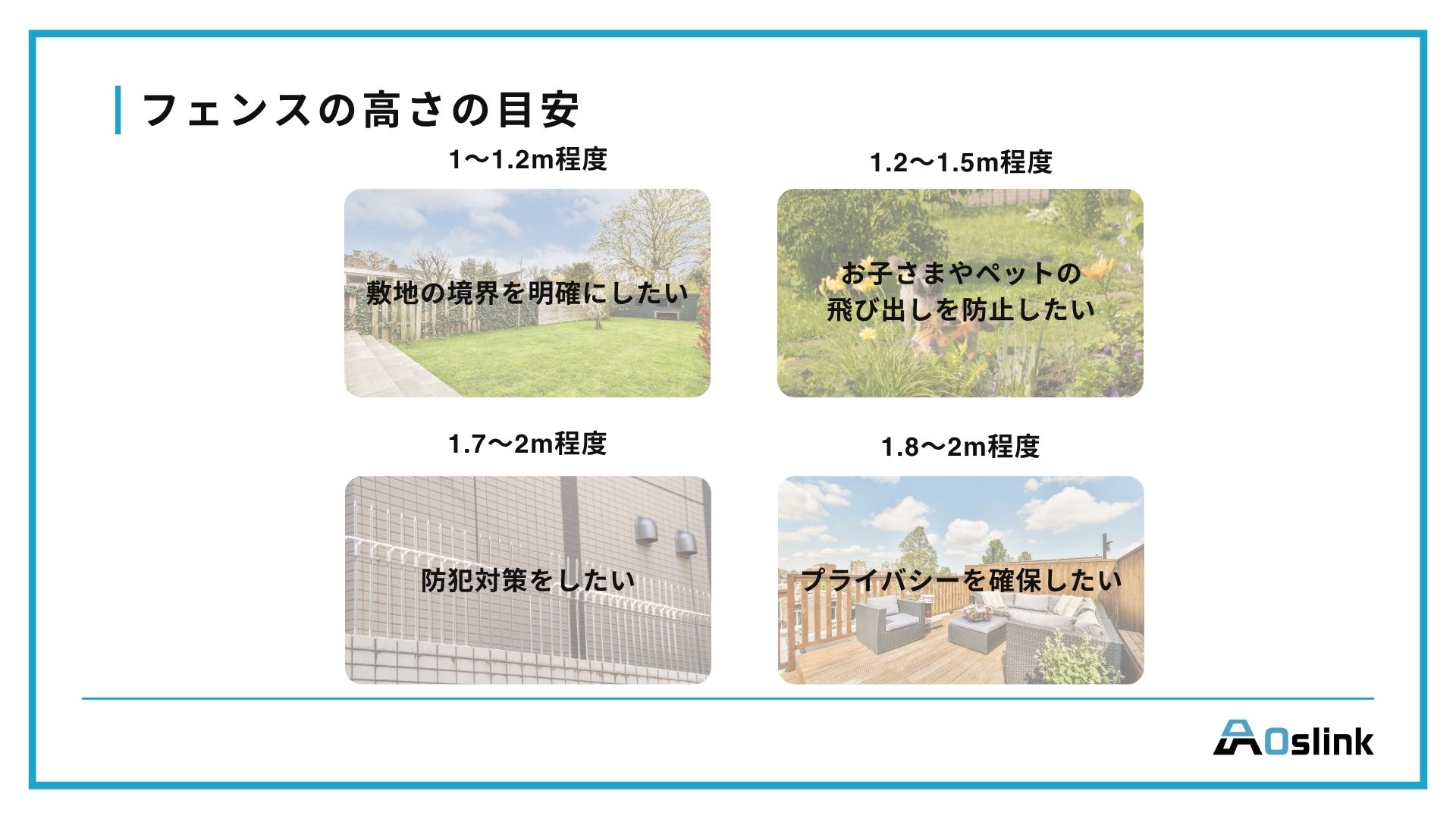フェンスの高さの目安