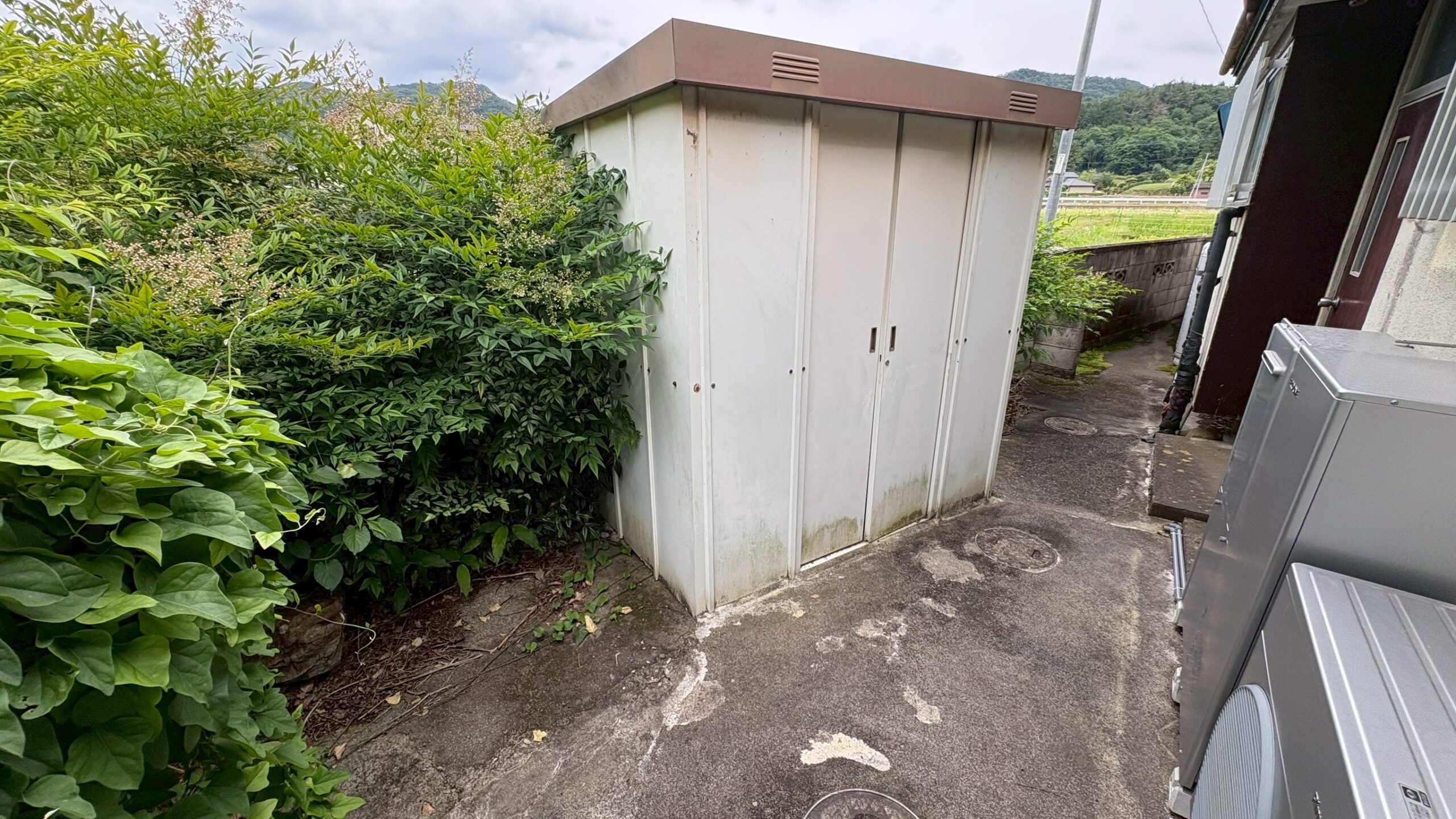 コンクリート舗装／伐採・伐根／物置設置工事＠栃木県足利市