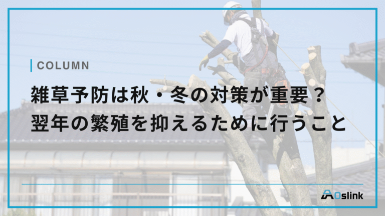 雑草予防は秋・冬の対策が重要？翌年の繁殖を抑えるために行うべきこと