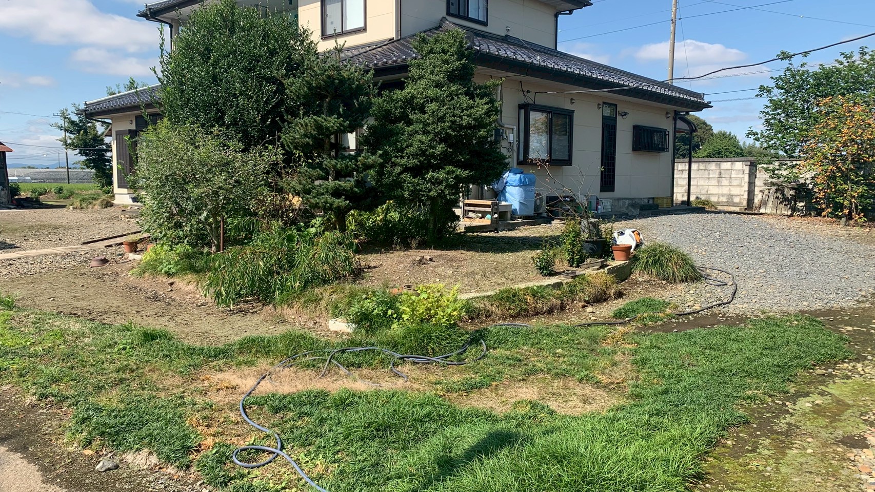 伐採・伐根・剪定工事／アスファルト舗装工事／波板新設 ＠栃木県河内郡上三川町