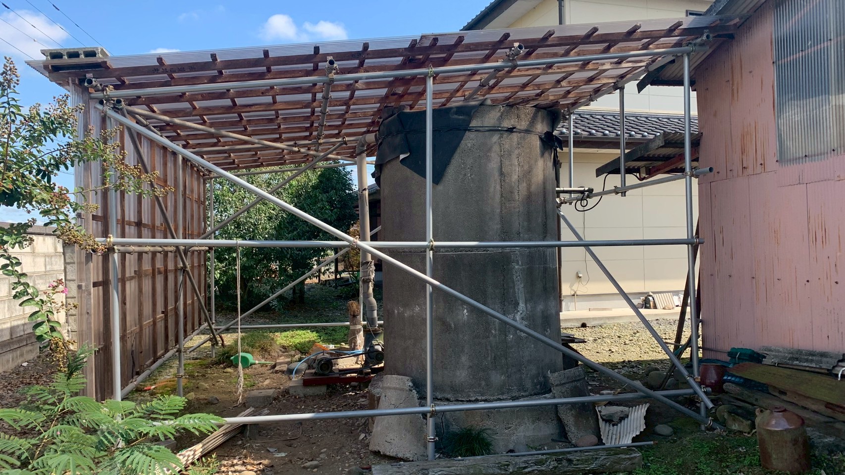 伐採・伐根・剪定工事／アスファルト舗装工事／波板新設 ＠栃木県河内郡上三川町