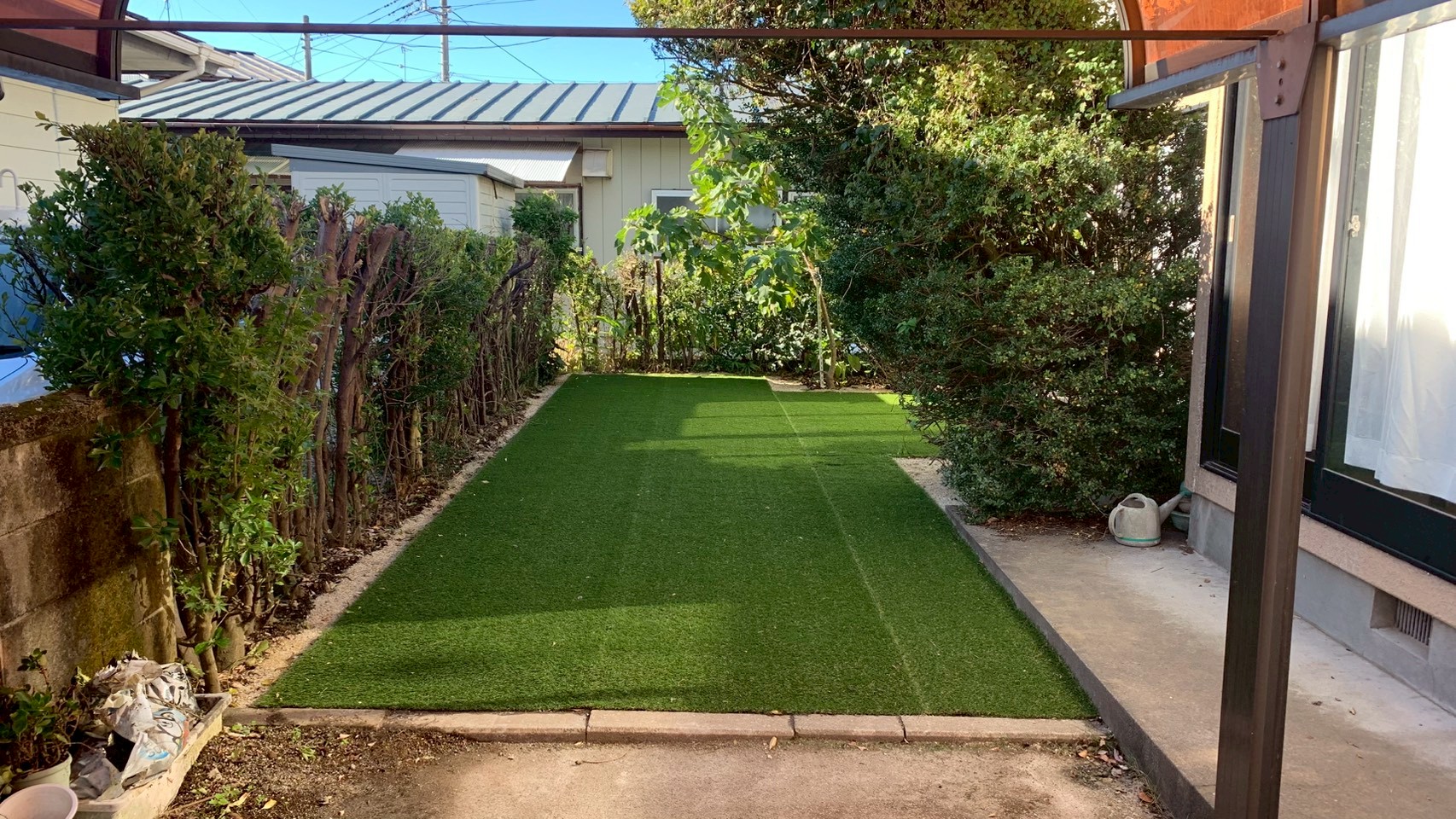 伐採・伐根工事／人工芝敷設工事 ＠栃木県那須塩原市