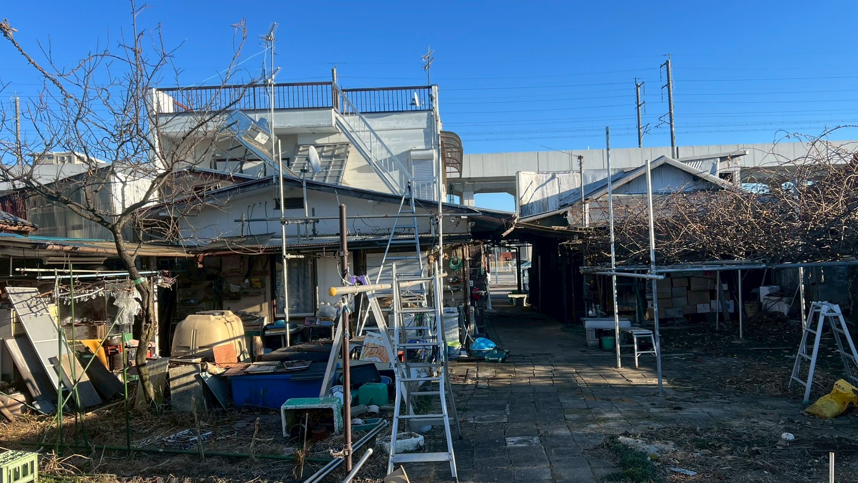 樹木伐採／足場解体撤去・新設工事＠栃木県那須塩原市