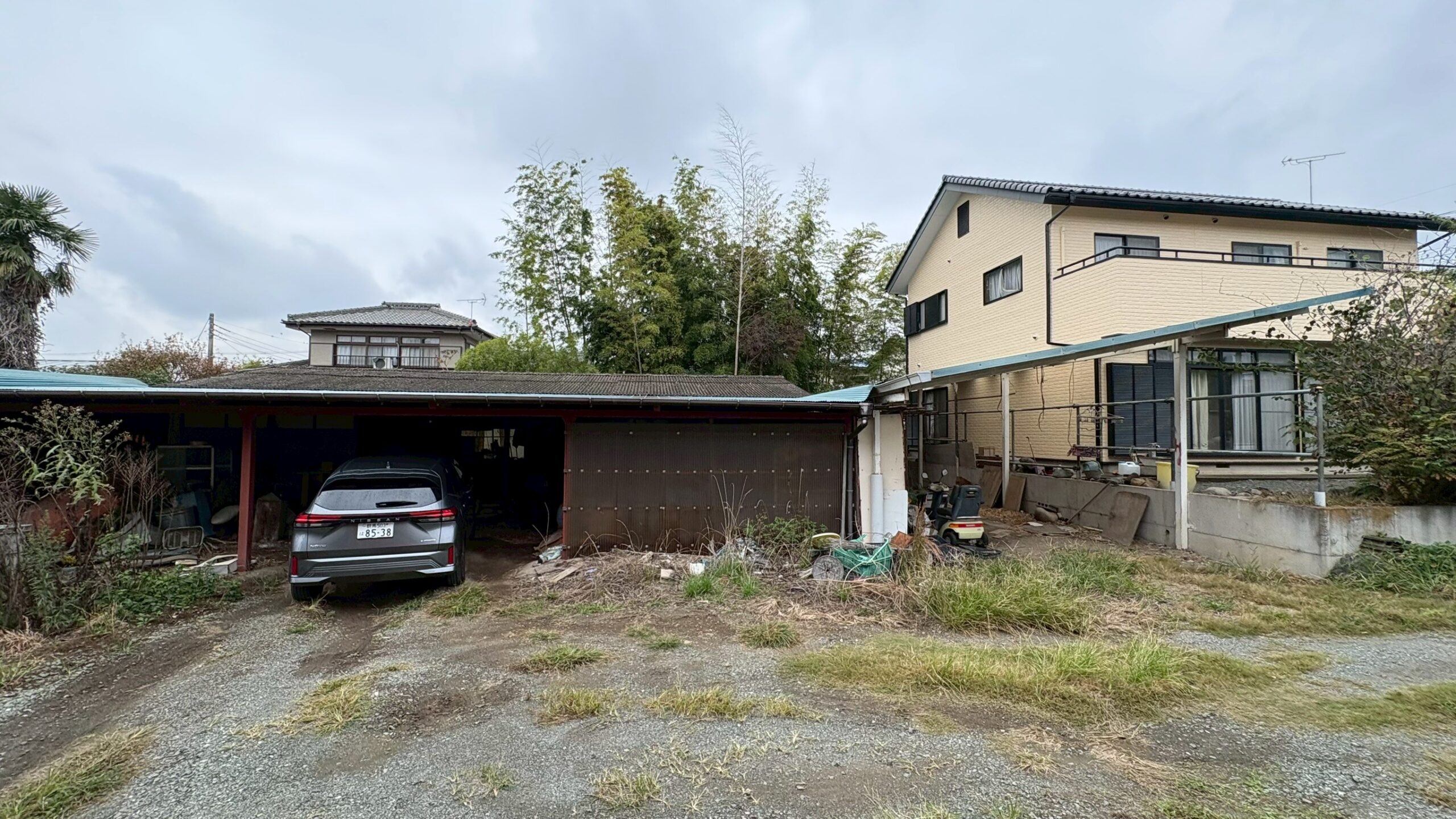 小屋解体/カーポート解体/コンクリート舗装/カーポート新設/砕石敷設@群馬県みどり市