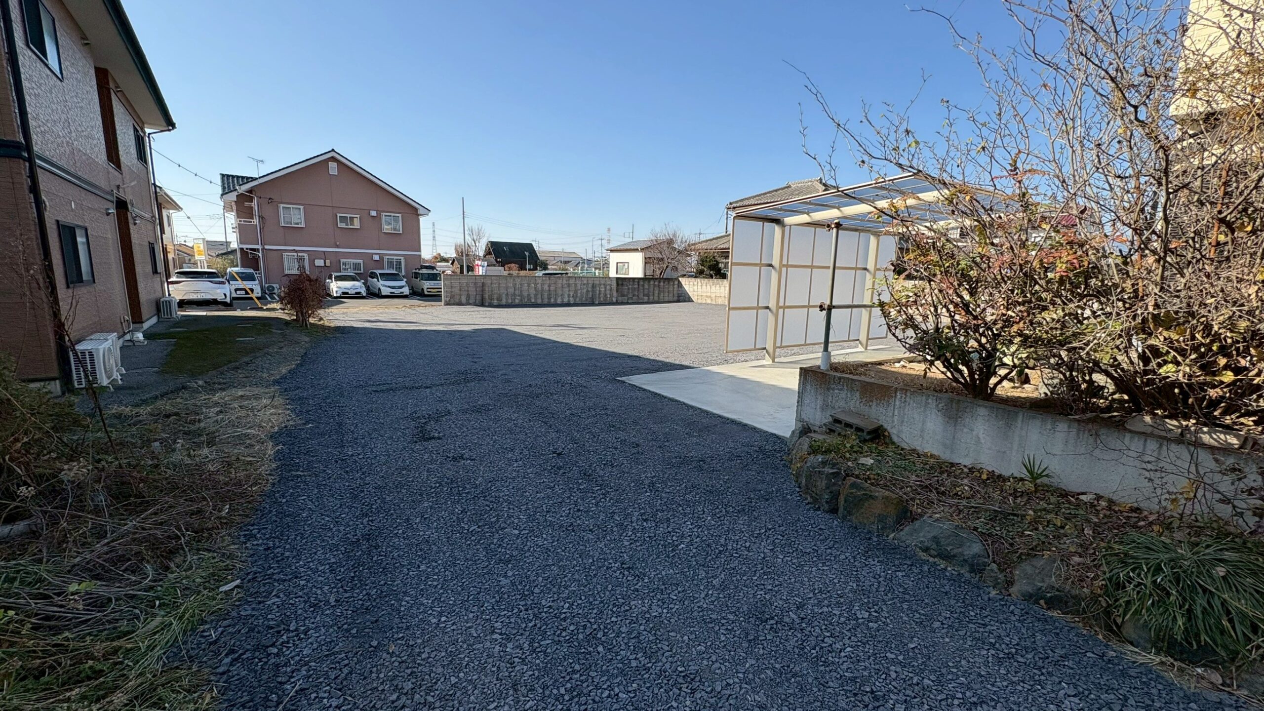 小屋解体/カーポート解体/コンクリート舗装/カーポート新設/砕石敷設@群馬県みどり市