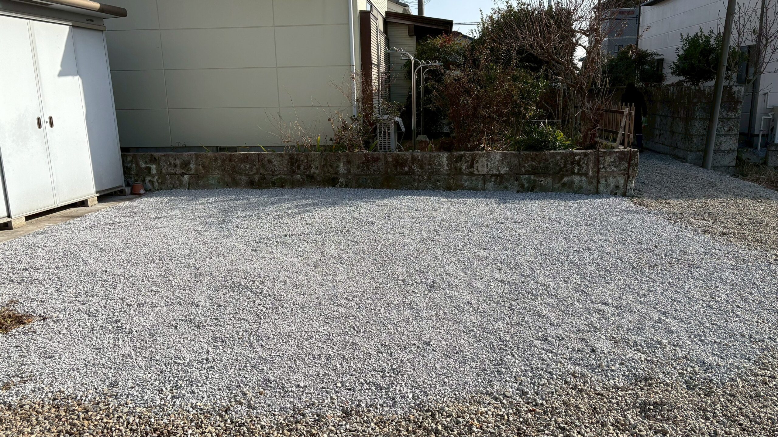 植栽撤去／砕石敷均し工事 ＠栃木県宇都宮市