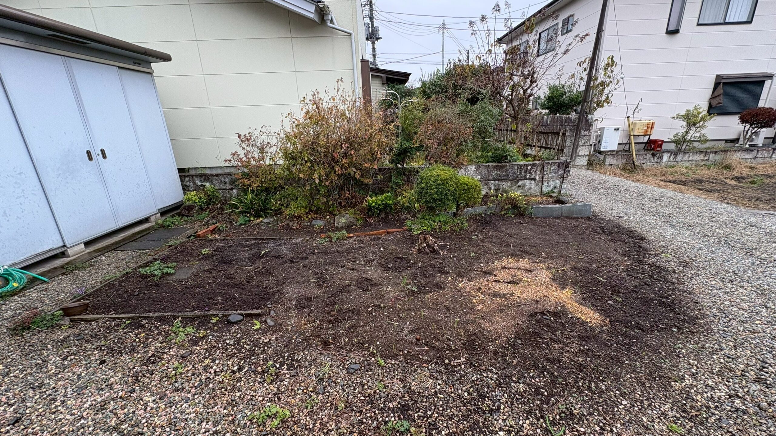 植栽撤去／砕石敷均し工事 ＠栃木県宇都宮市