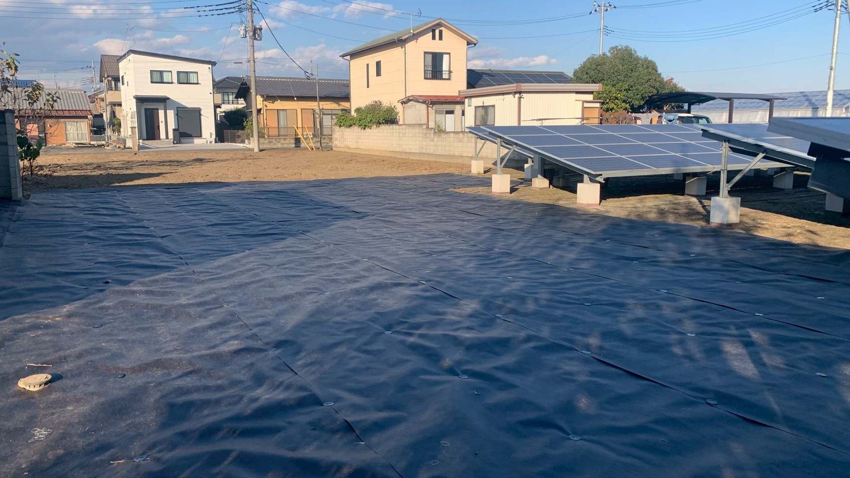 砕石敷設／防草シート敷設／草刈り／伐採工事＠栃木県足利市