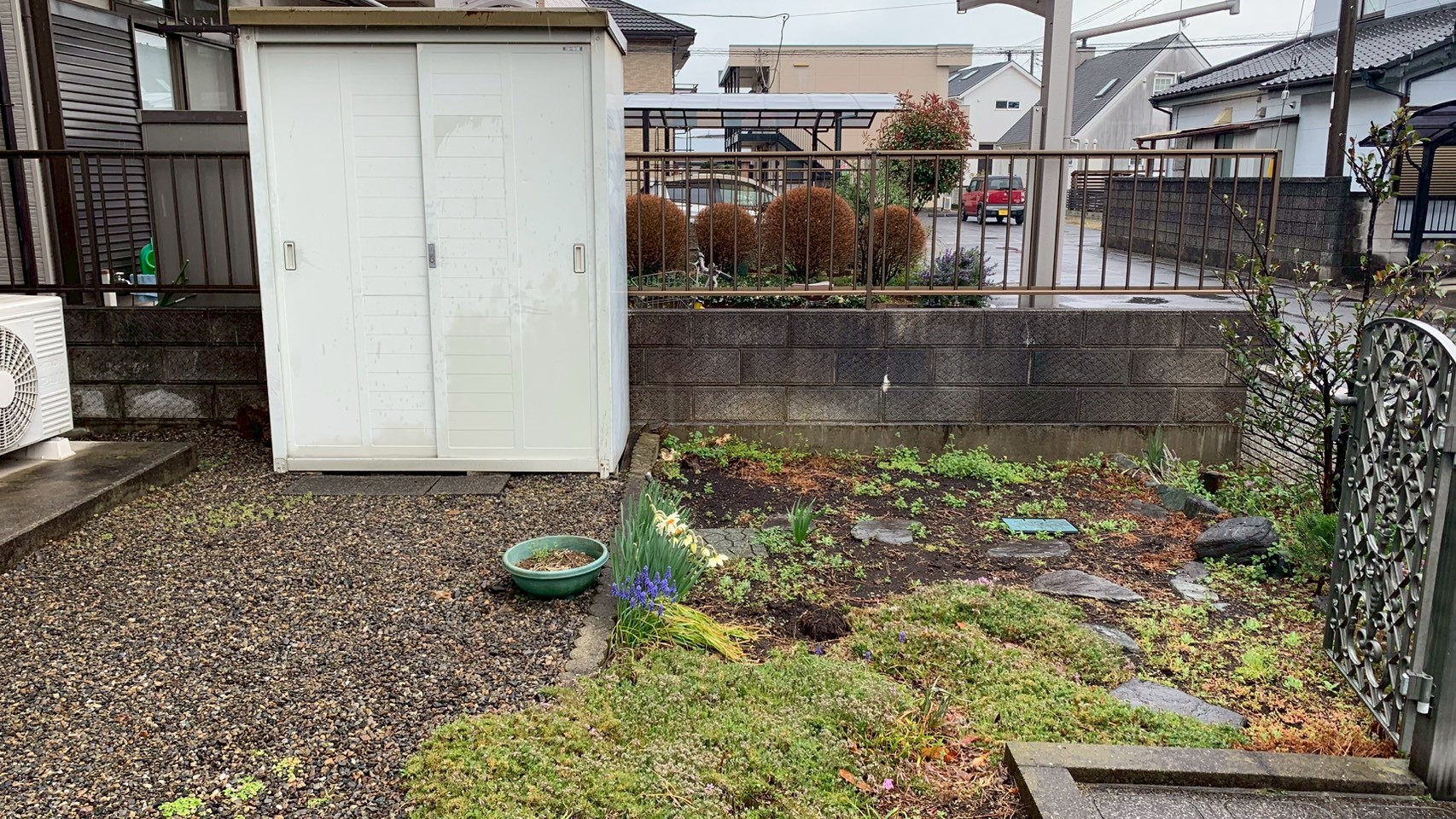 土間コンクリート工事／砕石敷設工事／花壇・ポスト新設工事 @栃木県栃木市