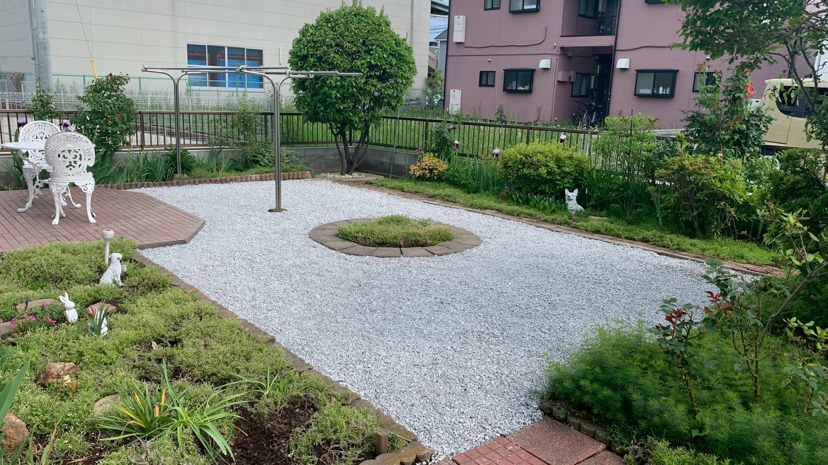芝剥がし／防草シート敷設・砕石敷設工事@群馬県太田市