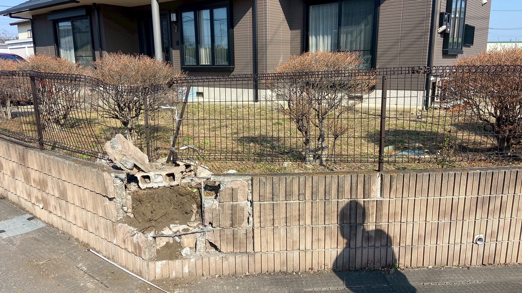 ブロックフェンス修繕工事@栃木県塩谷郡高根沢町