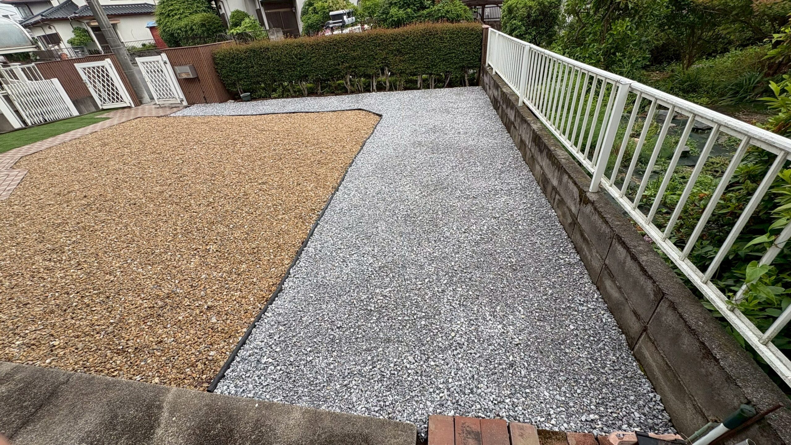 樹木・芝生撤去/防草シート・砕石敷設工事@栃木県宇都宮市
