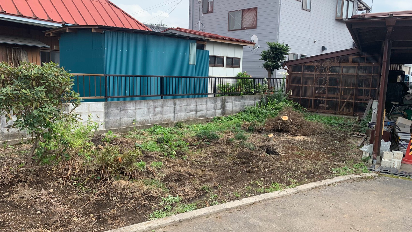 庭石撤去工事＠栃木県宇都宮市