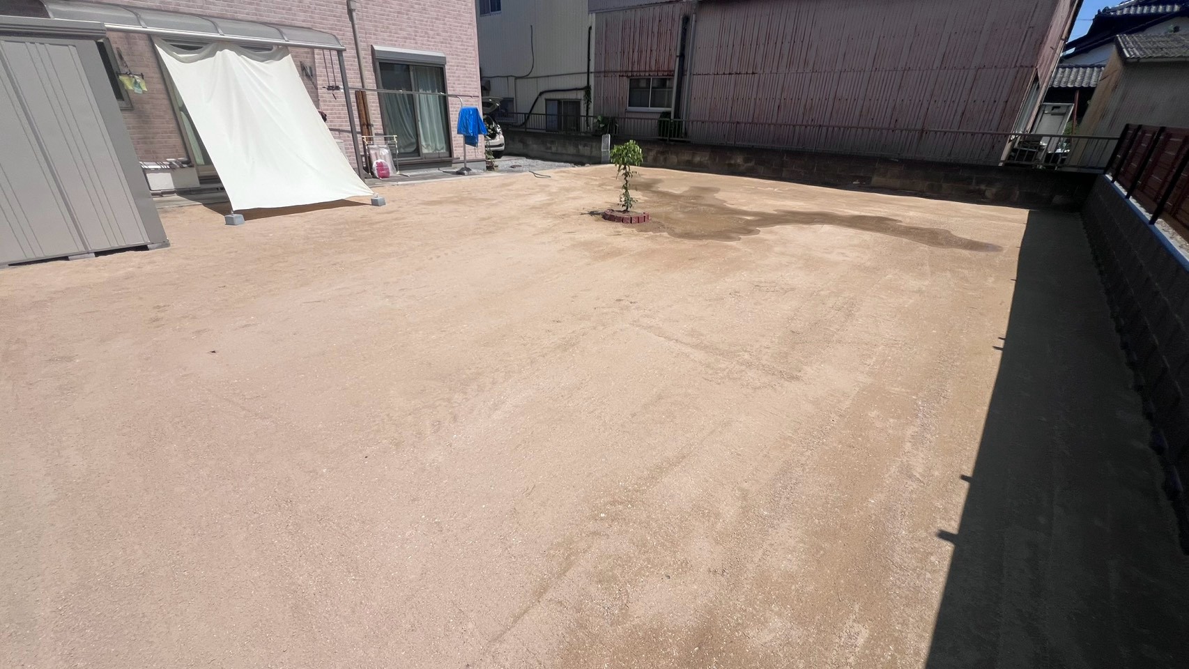 山砂敷設・敷均し工事／物置移設 ＠栃木県足利市