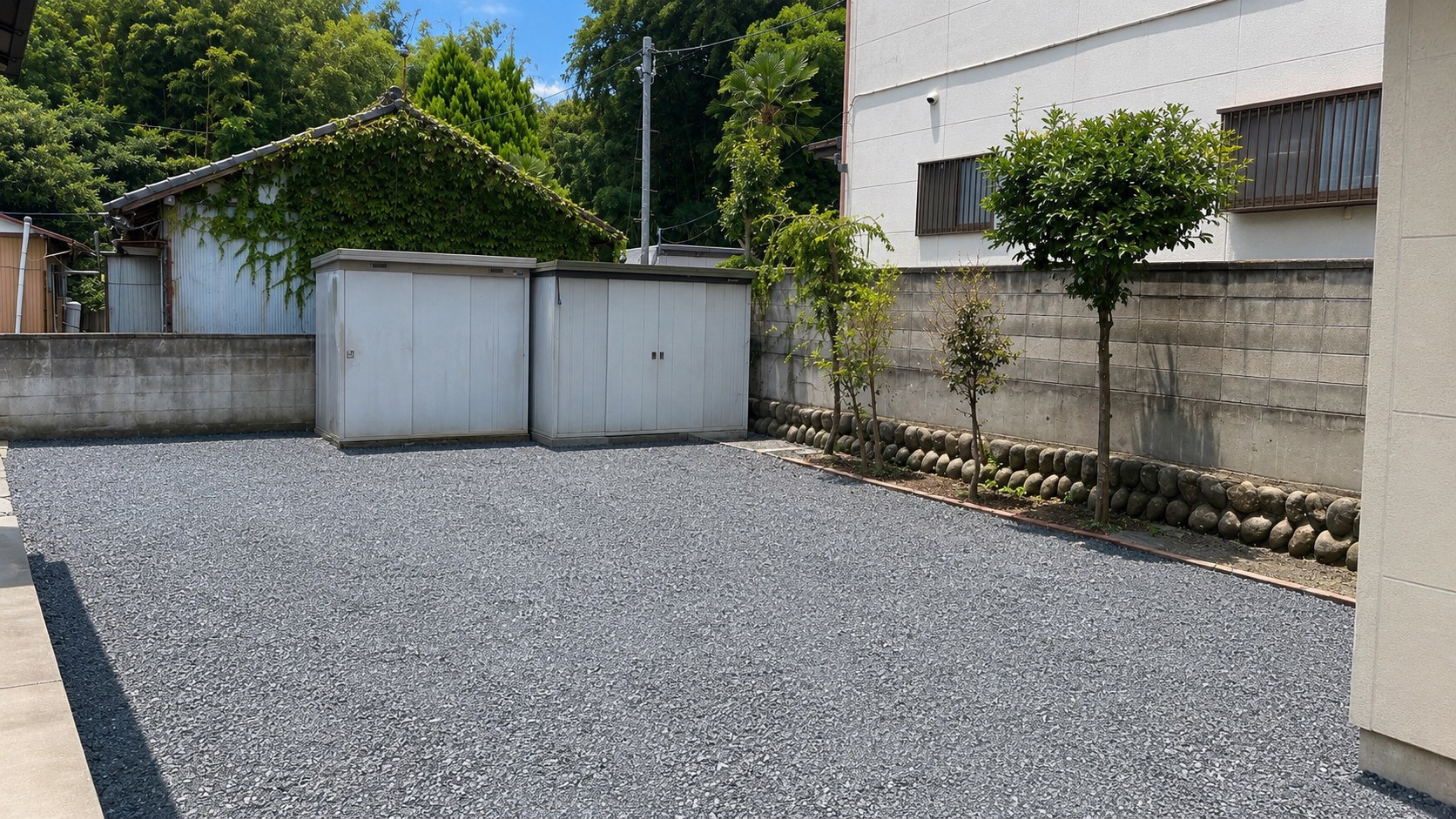 伐根／庭石撤去／砂利敷設工事 ＠群馬県桐生市