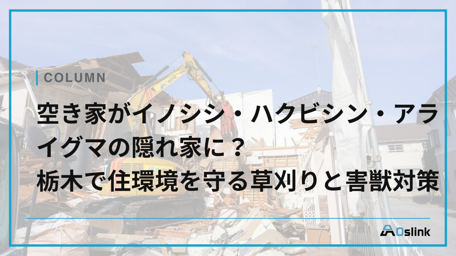 空き家がイノシシ・ハクビシン・アライグマの隠れ家に？栃木で住環境を守る草刈りと害獣対策