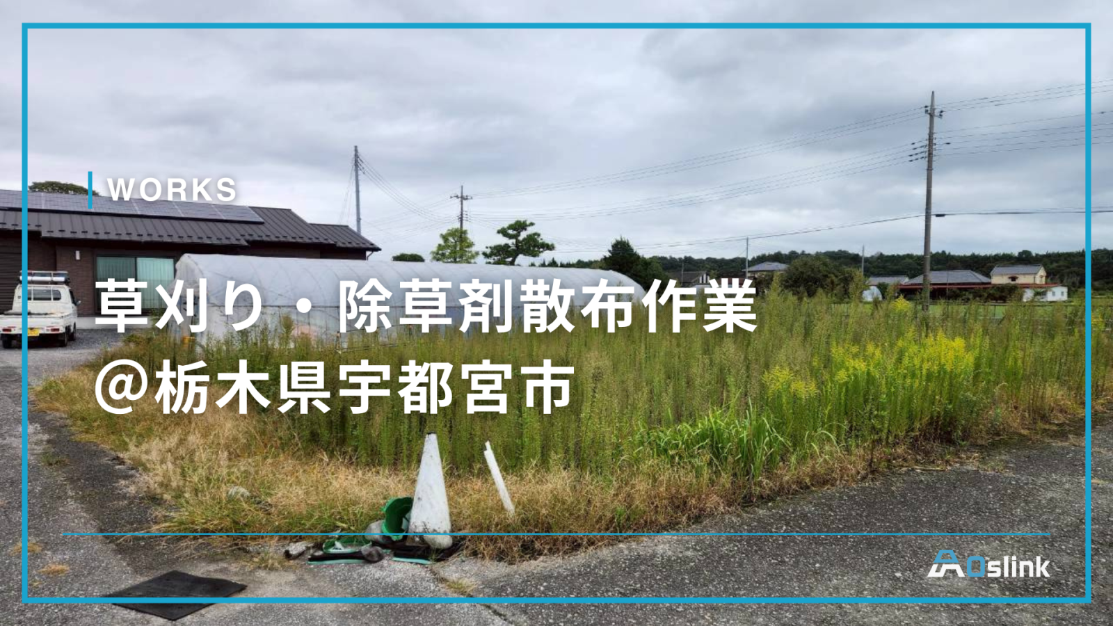 草刈り・除草剤散布作業 ＠栃木県宇都宮市